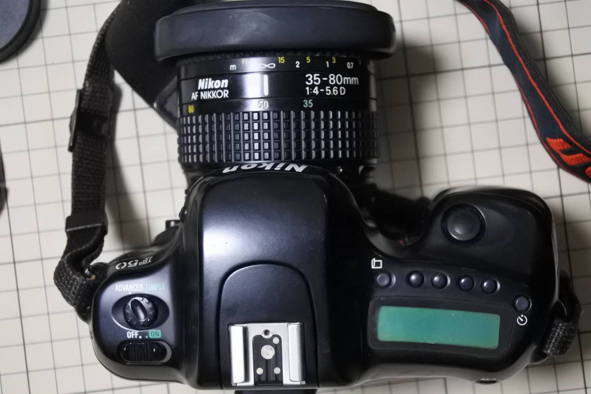 Nikon F50 取扱説明書付き バッテリー無 動作未確認 ニコン HR-1 35-80mm 1:4-5.6D AF NIKKOR フィルムカメラ 一眼レフ カメラ レトロ_画像5