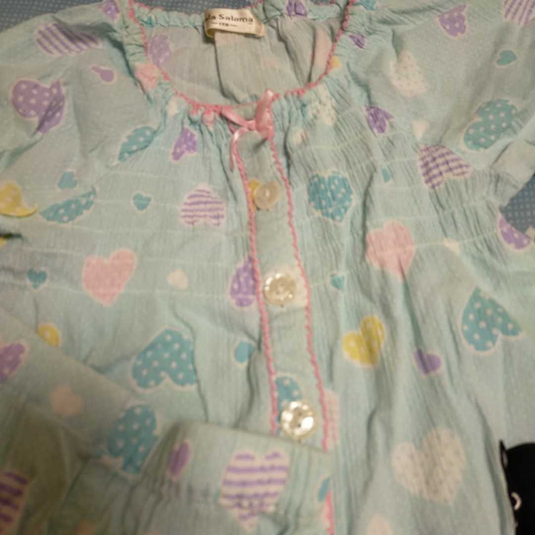 半袖パジャマ　120 女の子　２枚セット　猫柄　金魚柄　水色　かわいい_画像4