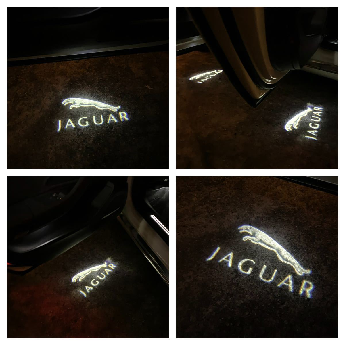 Jaguar ジャガー LED ロゴ プロジェクター ドア カーテシ ランプ Xタイプ XJ XK XKR 純正交換タイプドア ライト アンダースポット マーク_画像2