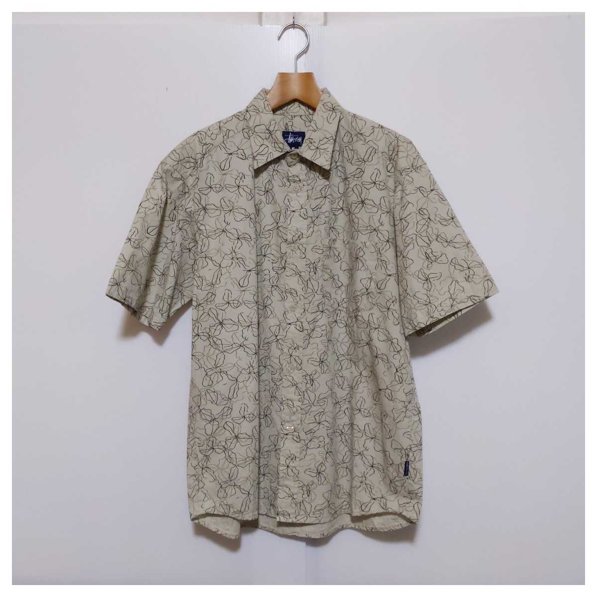 ☆ 良品 OLD STUSSY アロハ シャツ サイズS 総柄 ヴィンテージ USA製 ビンテージ 90s 初期 アメリカ ステューシー_画像1