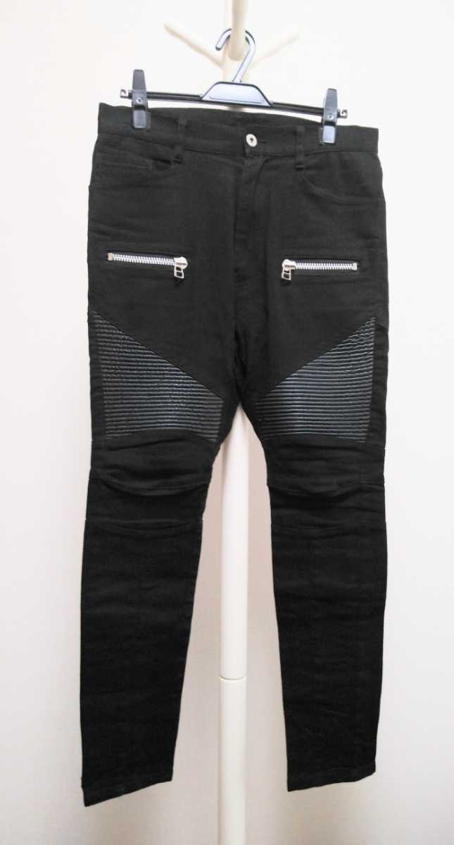 NO ID BLACK кожа переключатель обезьяна L Rider's обтягивающие джинсы брюки размер 2 NOIDno- I ti черный обычная цена 33000
