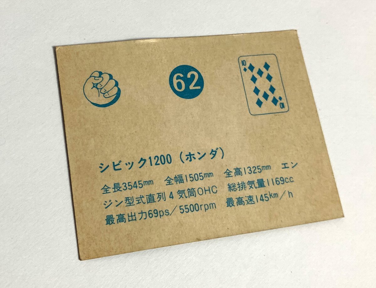 カード　シビック 1200 ホンダ 昭和レトロ_画像2