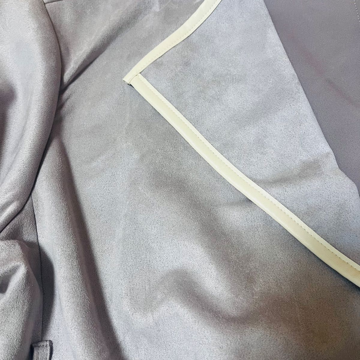 新品 未使用】レディース ロングコート グレーパープル 4L タグつき 