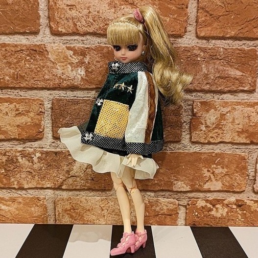 1/6ドール服　お洒落ジャージ　ワンピース　リカちゃんサイズ