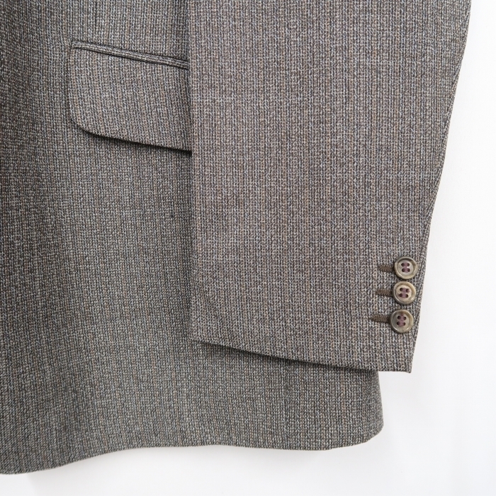 N3030 サイズ XL程度 ビッグサイズ 古着 ビンテージ 英国製 All Wool テーラード ジャケット スーツ ブレザー ウール グレー_画像6