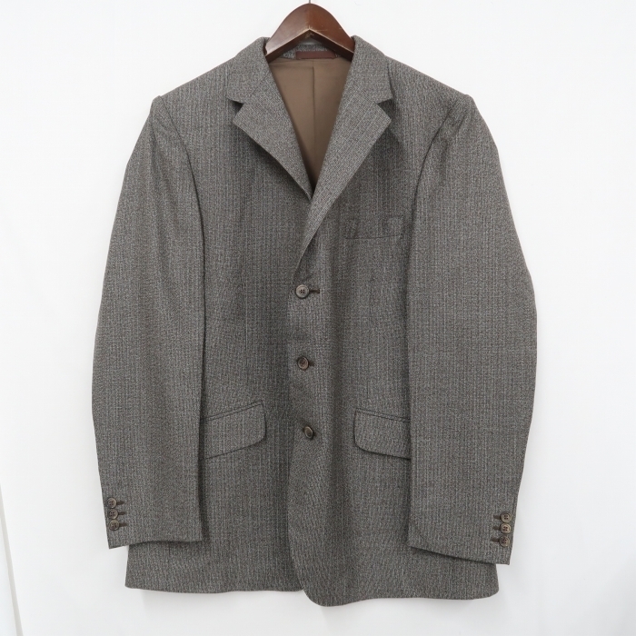 N3030 サイズ XL程度 ビッグサイズ 古着 ビンテージ 英国製 All Wool テーラード ジャケット スーツ ブレザー ウール グレー_画像1