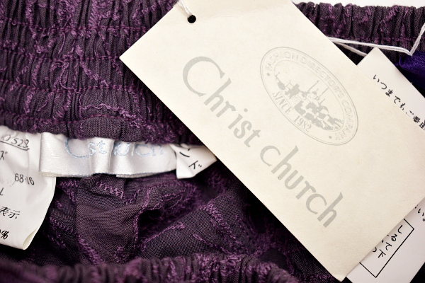 M-1138★送料無料★新品★Christ church クライストチャーチ★春夏 レーヨン パープル 刺繍 花柄 豪華なレース ひざ丈 スカート Ｌ 68-76cm_画像5