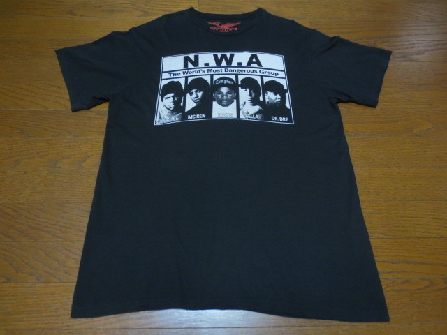 N.W.A The World's Most Dengerous Group　エヌ・ダブリュ・エー　半袖プリントティーシャツ　黒　L　ICE CUBE_画像2