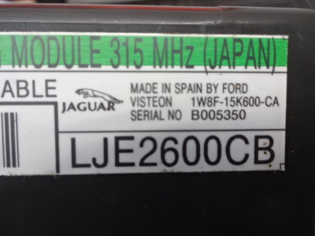 * Jaguar XK-R*X100* security & lock module *01 year *VCATS number 010