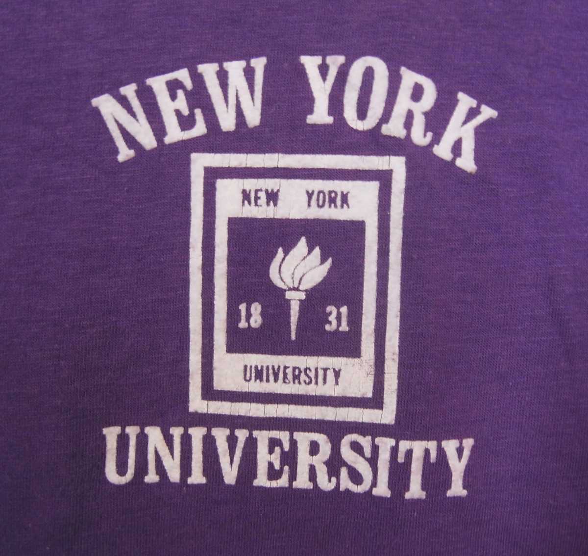 70s 80s ビンテージ collegeate pacific ニューヨーク大学 NYUカレッジ Tシャツ USAアメリカ製 VINTAGEの画像3