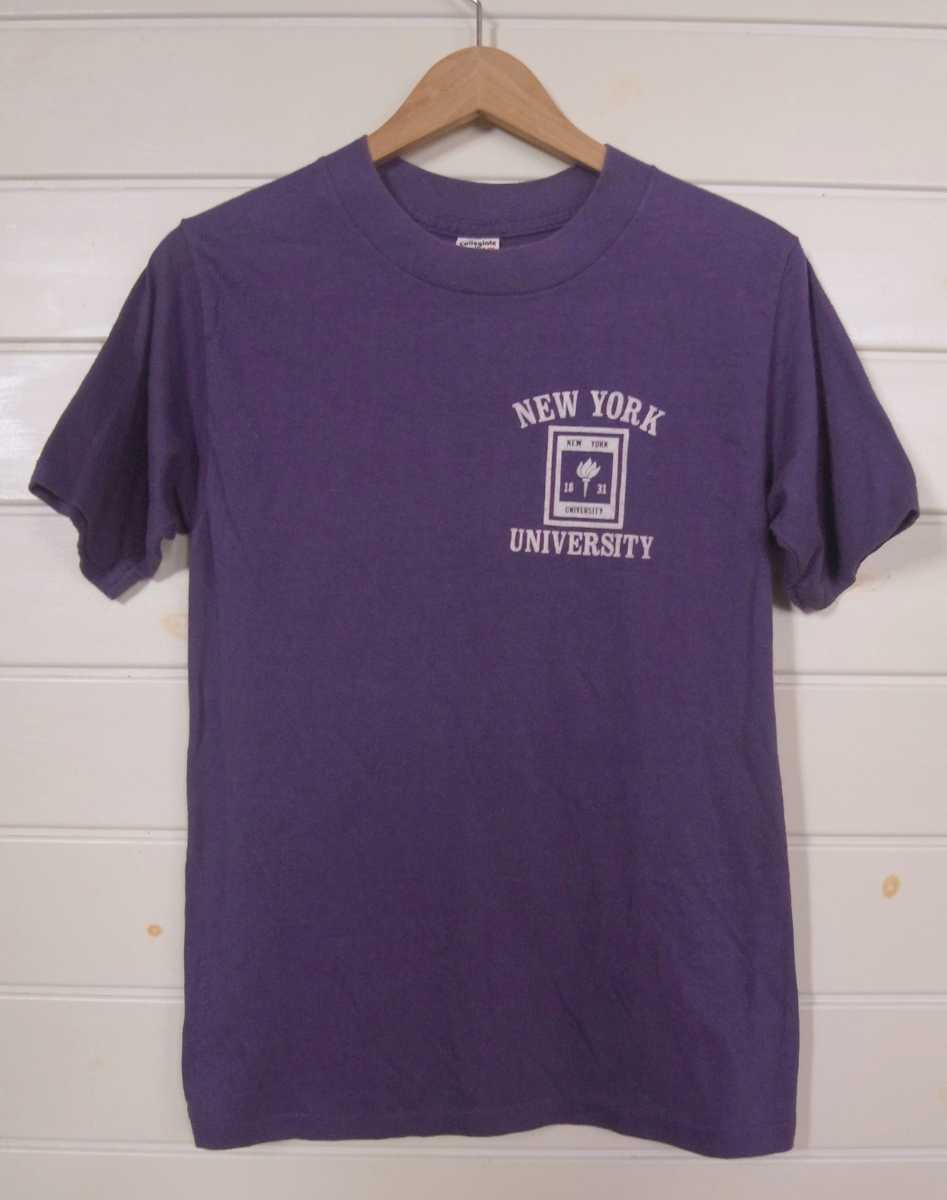 70s 80s ビンテージ collegeate pacific ニューヨーク大学 NYUカレッジ Tシャツ USAアメリカ製 VINTAGEの画像2