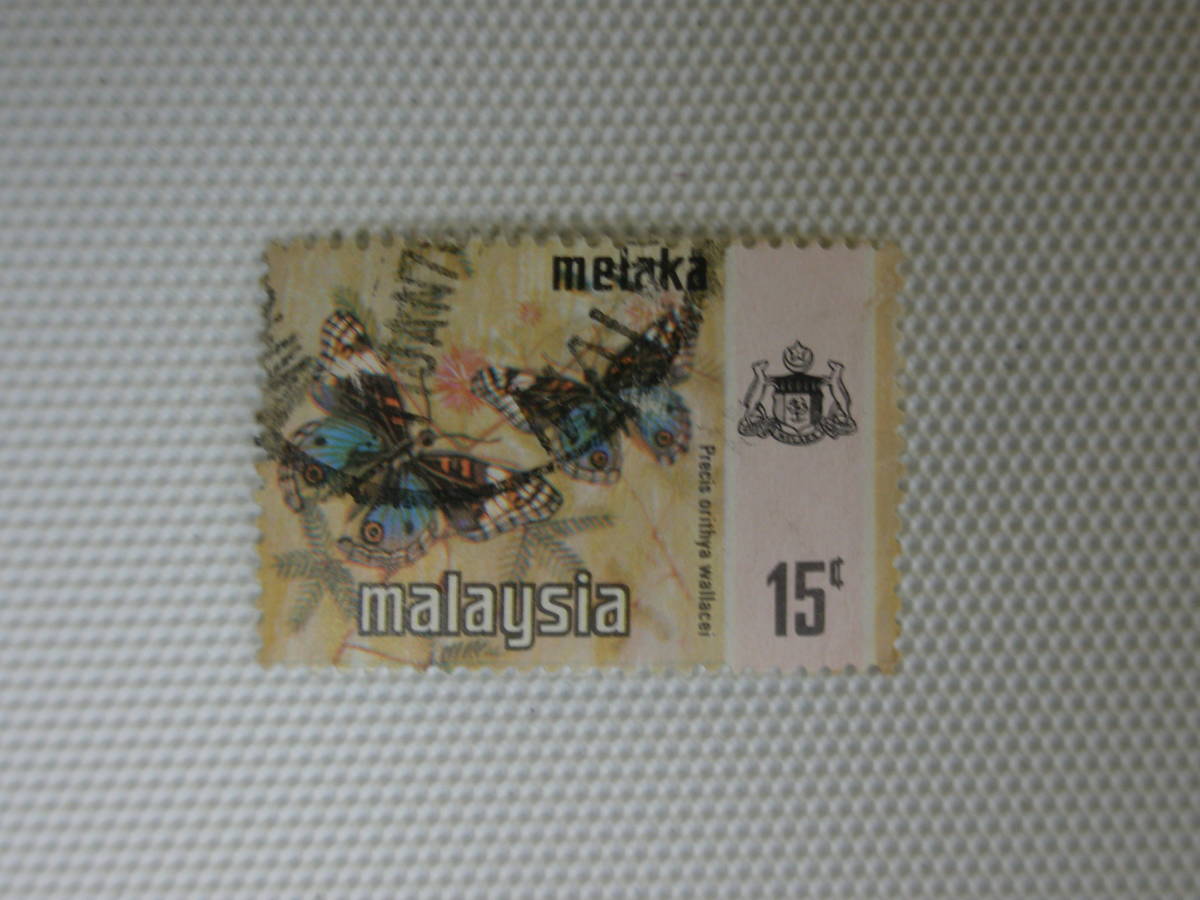 外国切手 使用済 単片 マレーシアの蝶切手 (州切手) No.41-⑤ melaka_画像1