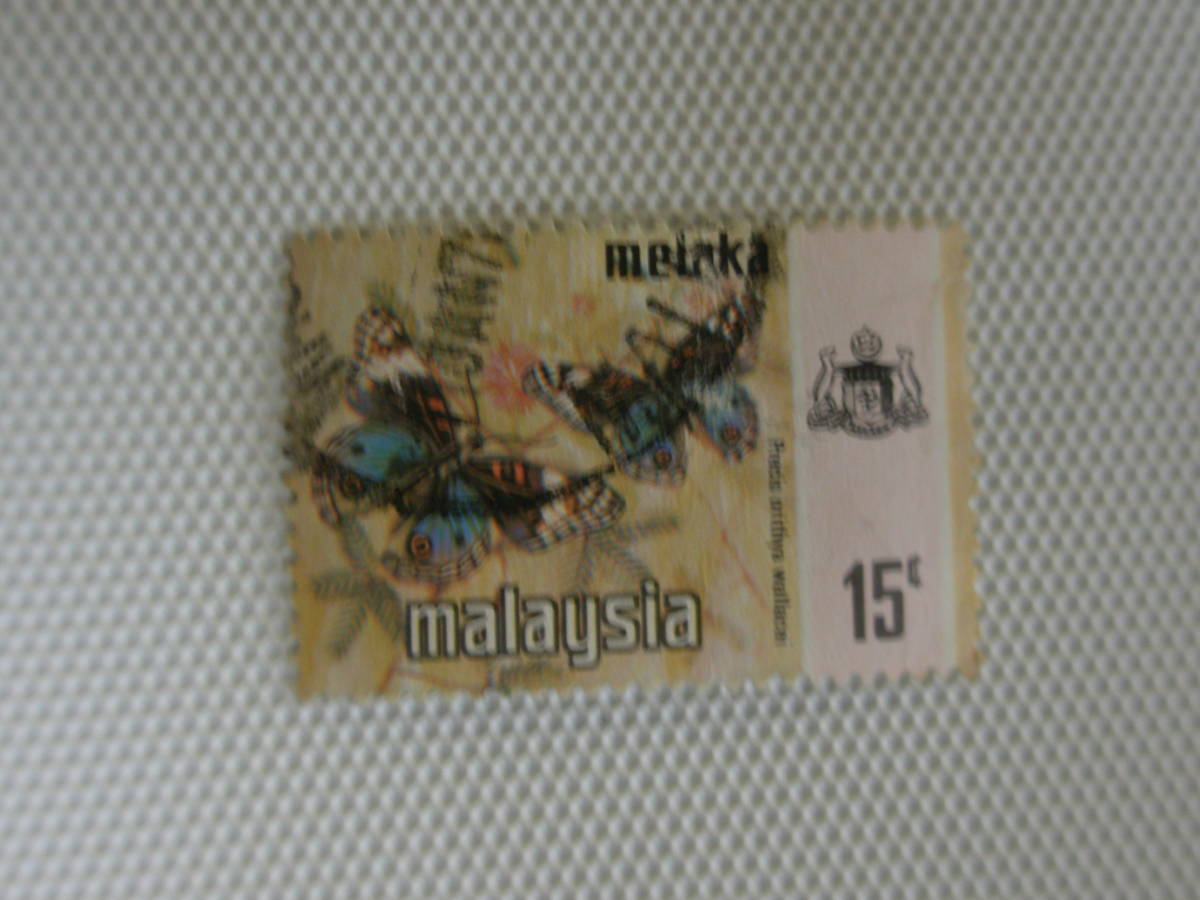 外国切手 使用済 単片 マレーシアの蝶切手 (州切手) No.41-⑤ melaka_画像7