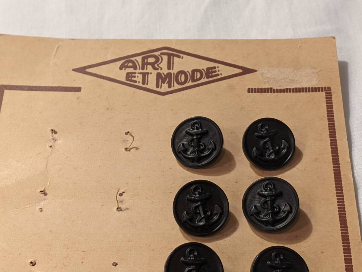  France Vintage . button /1 seat 12 piece / Europe antique miscellaneous goods handicrafts hand made a-ru deco sailor marine ΓOT