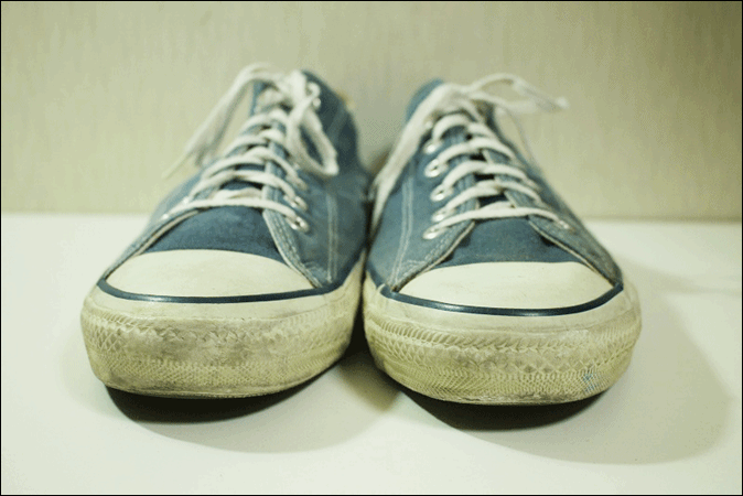 【US12/CM30.5】 90's CONVERSE All Star コンバース オールスター USA製 ネイビー ビンテージ ヴィンテージ 古着 オールド CC75_画像2