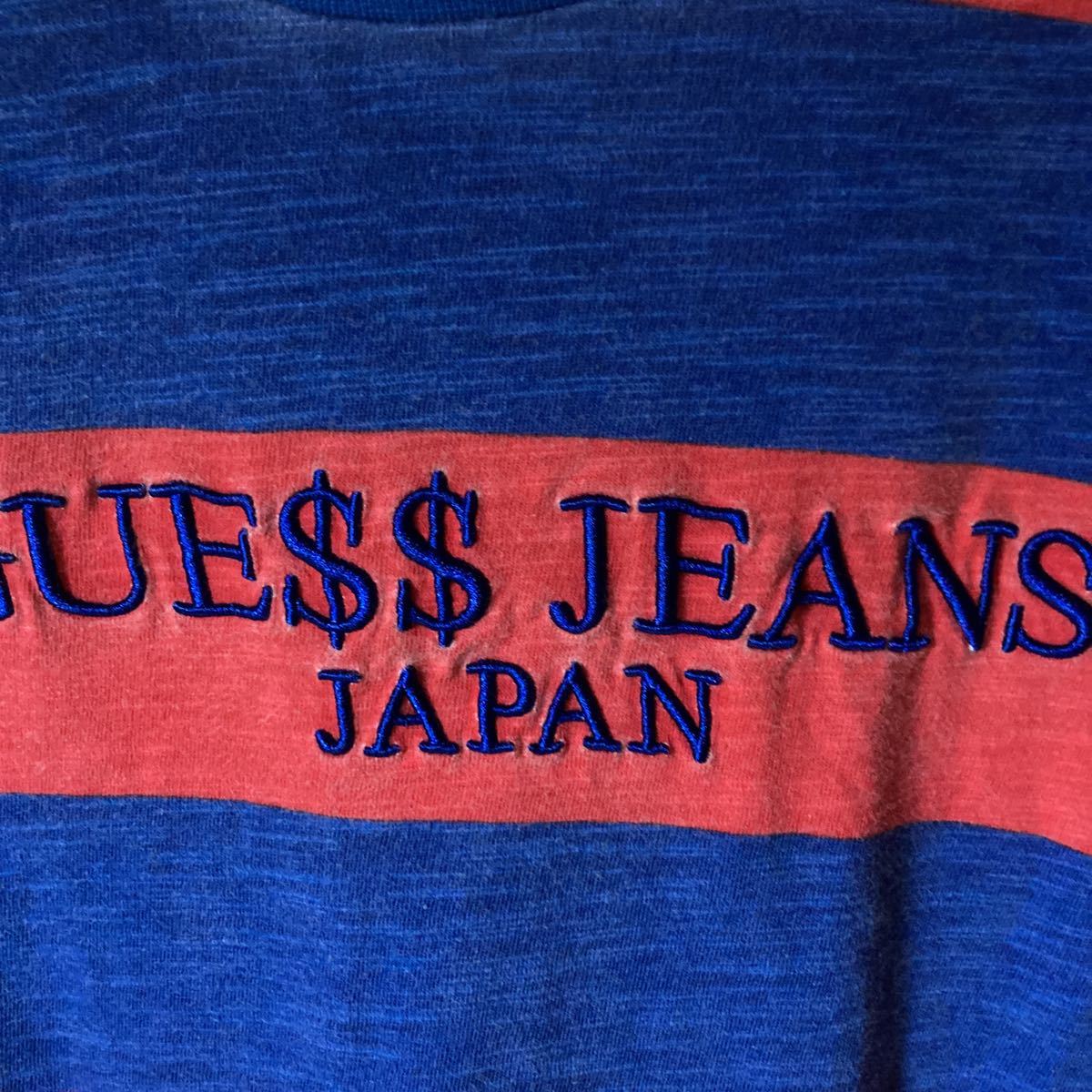 GUESS ゲス 【JAPAN】ボーダーTシャツ 厚手 サイズM（大きめ） レッド・ブルー_画像3