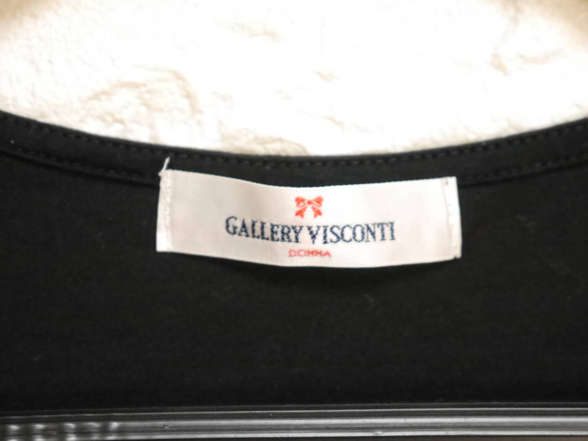A248 ◇ GALLERY VISCONTI | ギャラリービスコンティ　半袖カットソー　黒　中古　サイズ2_画像7