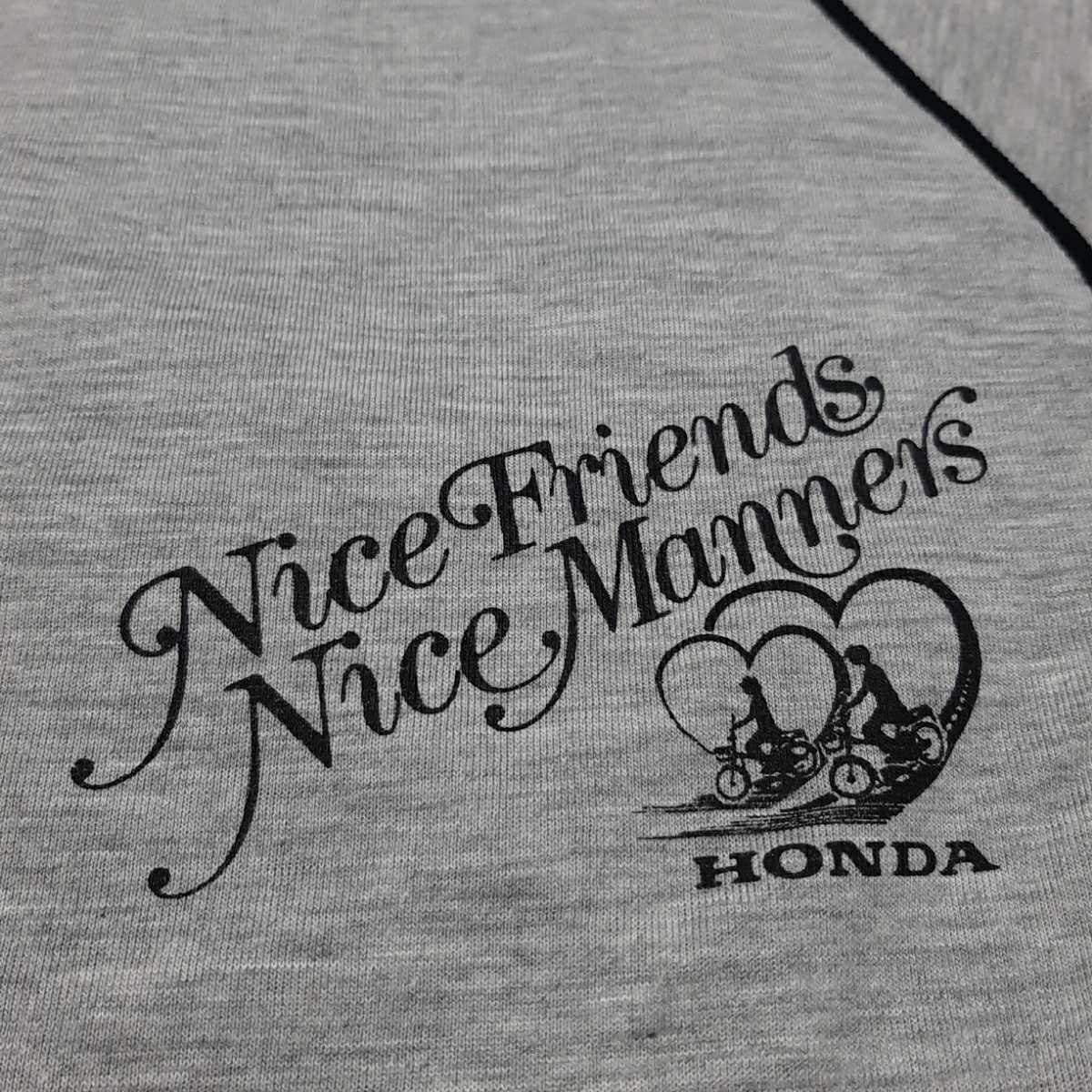  Honda HONDA SR PRODUCT Novelty T-shirt Nice Friends Nice Manners gray S made in Japan Showa era that time thing not yet have on Nicest People campaign 