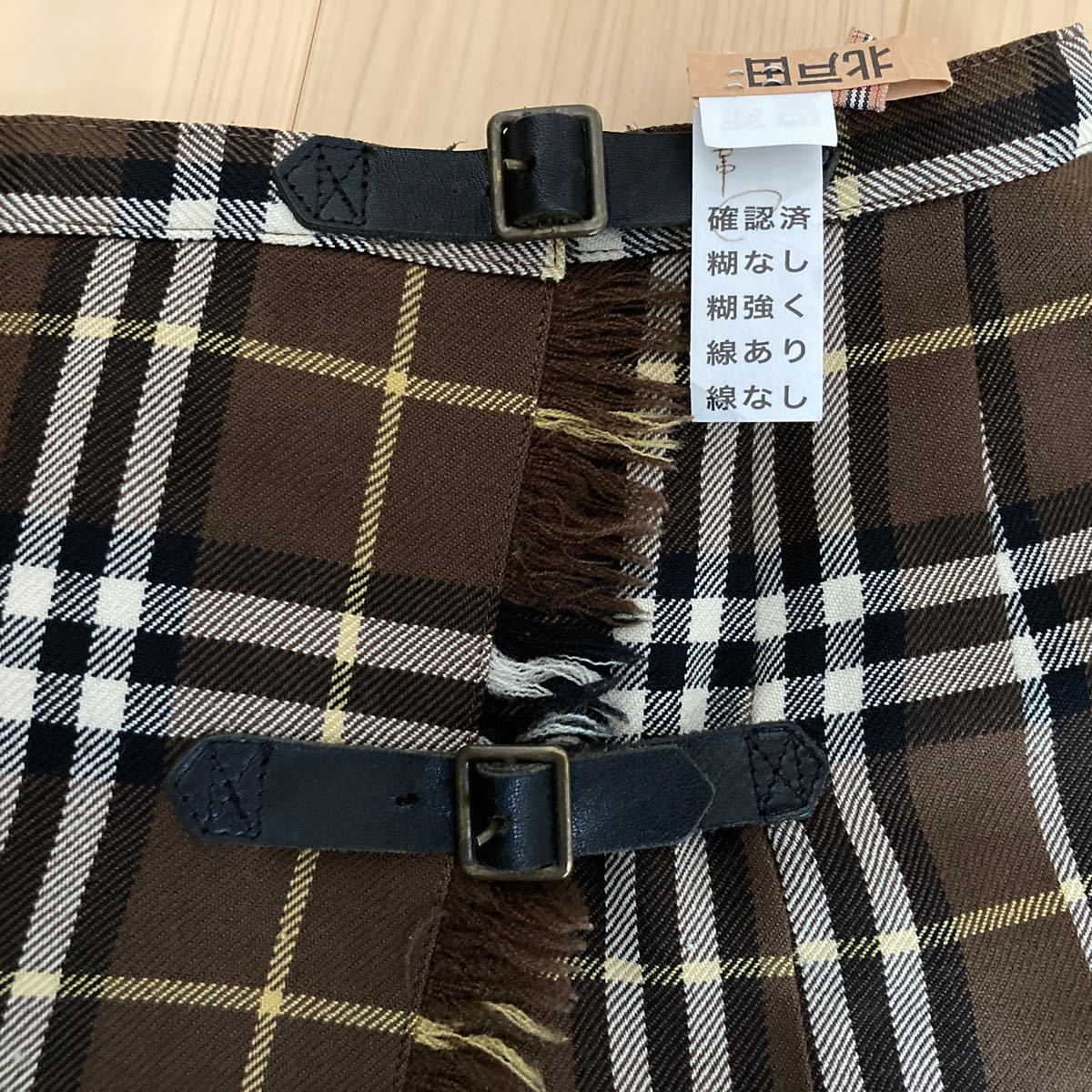 【希少美品】BURBERRY BLUE LABEL/バーバリーブルーレーベル/茶色ノバチェック巻スカート/プリーツスカート/38M