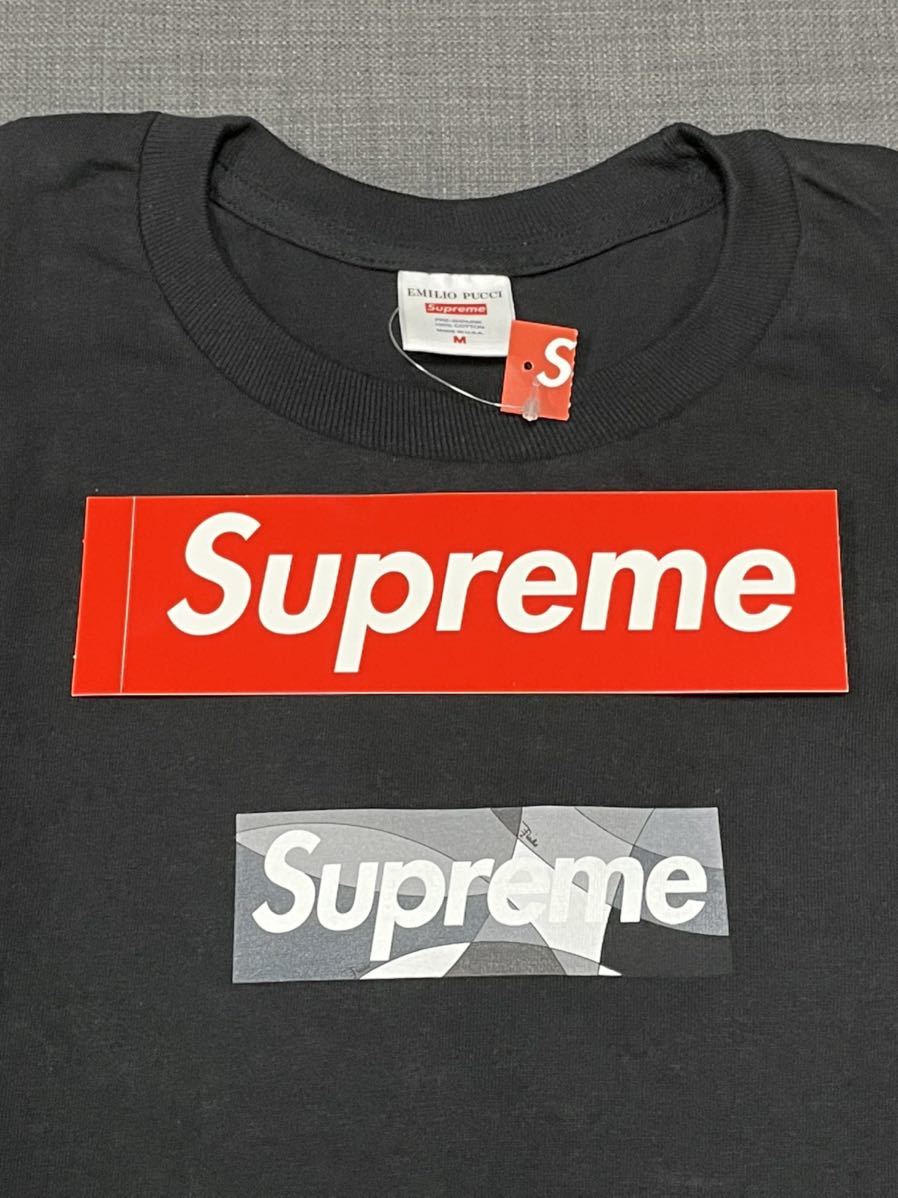 送料無料 M 黒 Supreme emilio pucci box logo Tee black 21SS シュプリーム エミリオ プッチ ボックスロゴ Tシャツ 新品未使用_画像3