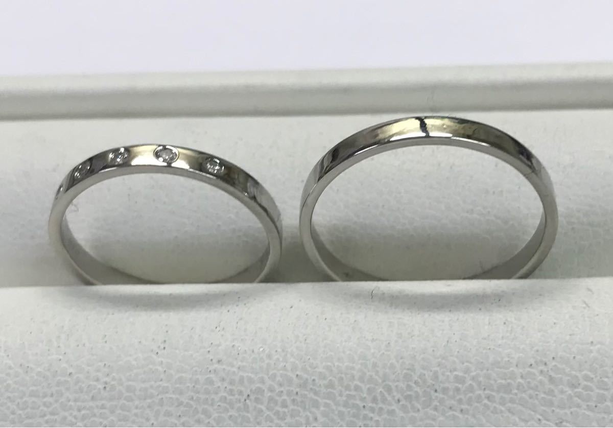 ヴィンテージ復刻 ✨ペアで45,000円✨Pt900ダイヤマリッジリング ...