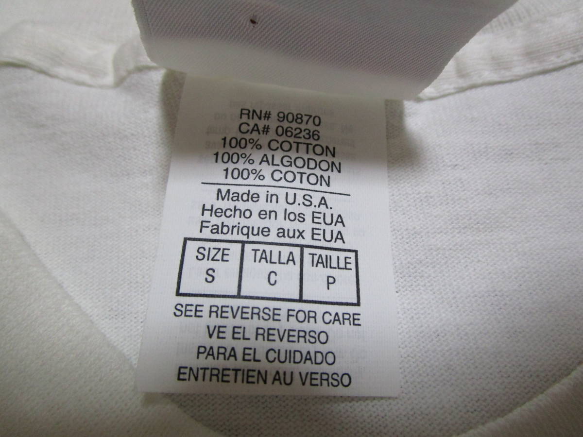 激レア!90s-00s!デッドストック!USA製!TEAM EDITION Virginia Tech メンズ 半袖 コットン Tシャツ ホワイト 刺繍ロゴ size S 大きめ_画像9