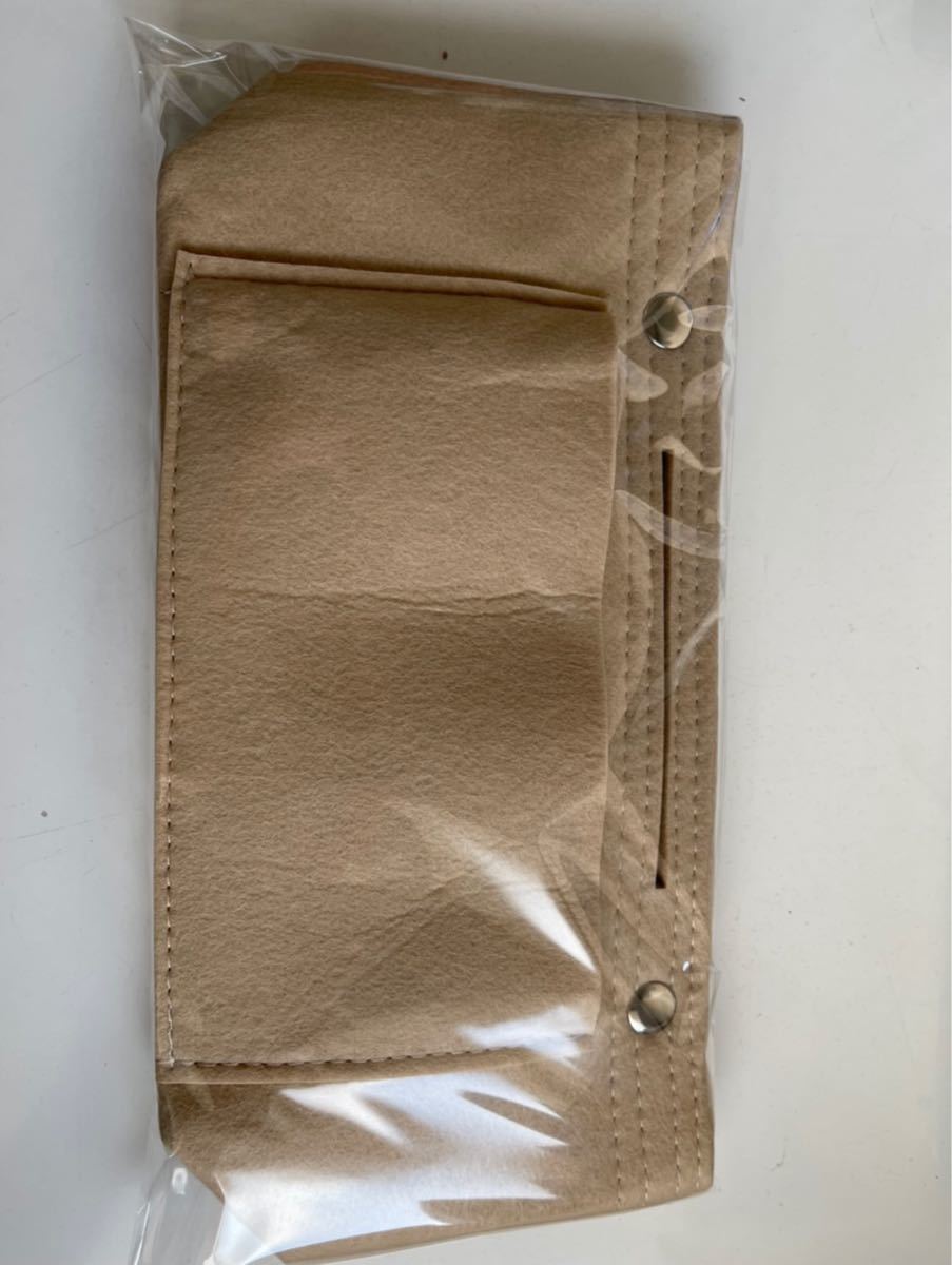 フェルト製 バッグインバッグ ベージュ 収納 整理 ポケット トートバッグ バッグインバッグ インナーバッグ 大容量 軽量 
