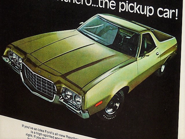 1971年 USA 70s vintage 洋書雑誌広告 額装品 Ford Ranchero フォード ランチェロ ピックアップ トラック/ 検索用 店舗 看板 装飾 (A4size)_画像3