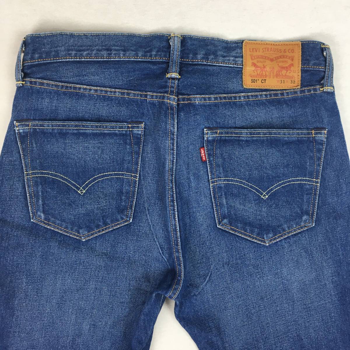 Levi's リーバイス 501CT 18173-0004 テーパード デニム パンツ ジーンズ W31 L32 ボタンフライ 革パッチ 12oz　ユーズド加工_画像4