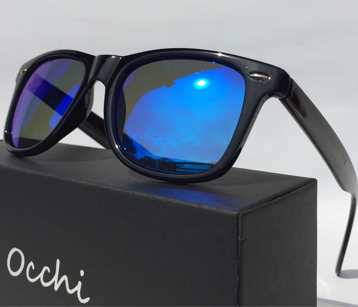 新品 OCCHI 偏光サングラス 偏光レンズUV400 軽量  ブルーミラー