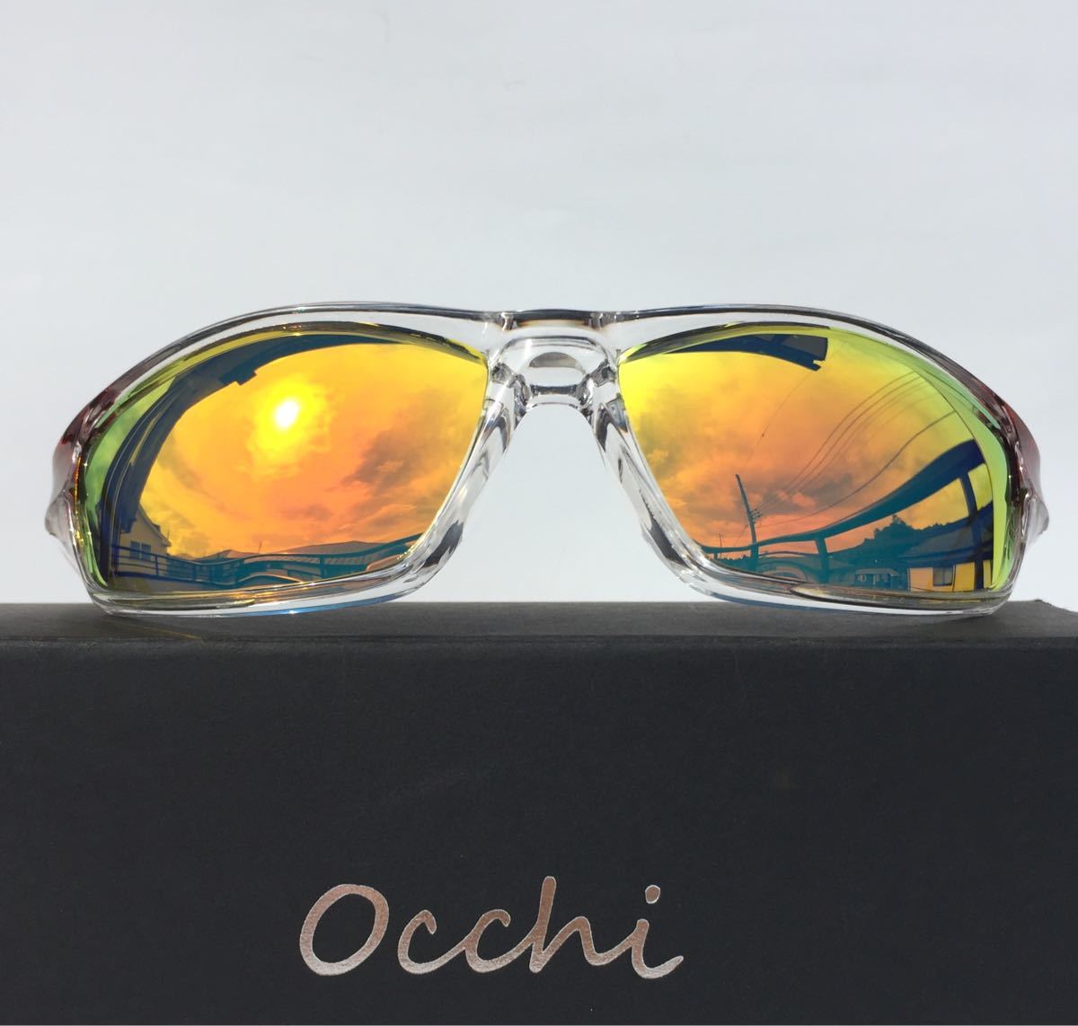 新品 OCCHI 偏光サングラス レンズUV400 軽量  オレンジミラー