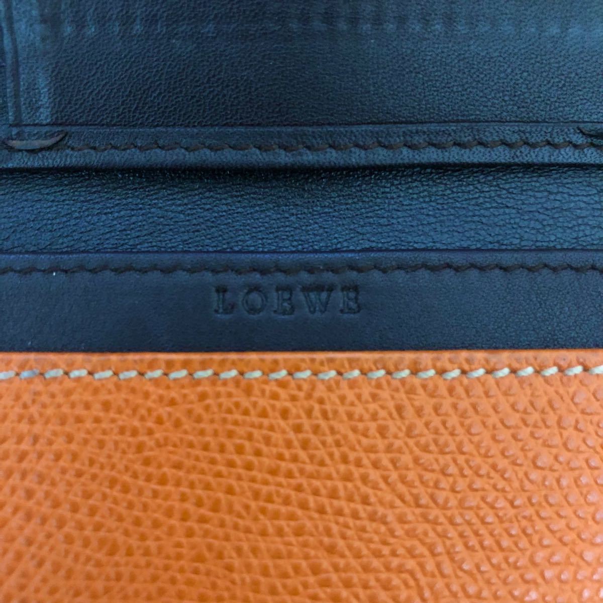 LOEWE ロエベ カード入れ　名刺入れ　二つ折り財布 オレンジ