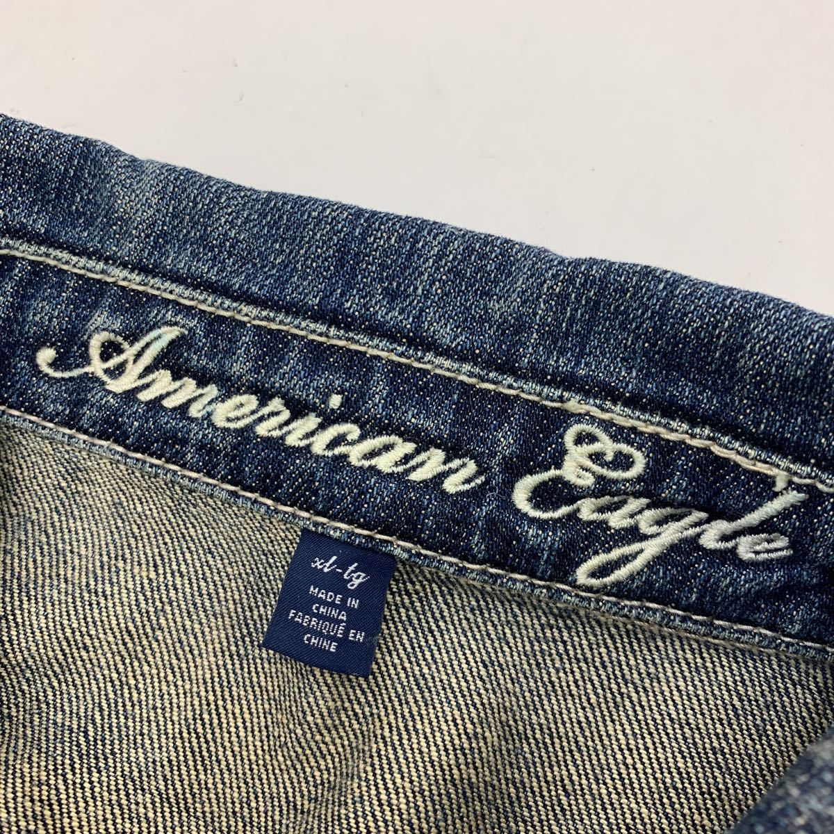 アメリカンイーグル AMERICAN EAGLE デニムジャケット レディース XLサイズ 細身 大き目ビッグサイズ♪スリムフィット■CK54_画像4