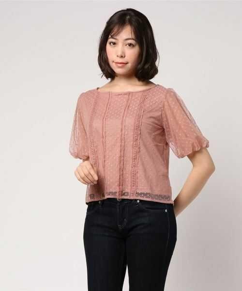 新品タグ付き アースミュージック&エコロジー ドットチュール×レース