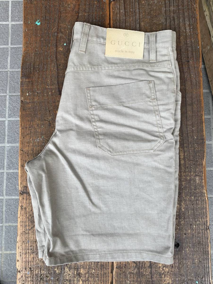 ☆未使用☆GUCCI☆グッチ☆ハーフ☆ショート☆パンツ☆コットン☆麻