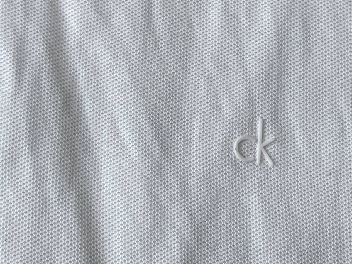 ☆送料無料☆ Calvin Klein カルバンクライン 古着 半袖 ロゴ ポロシャツ メンズ XL ホワイト トップス 中古 即決_画像5