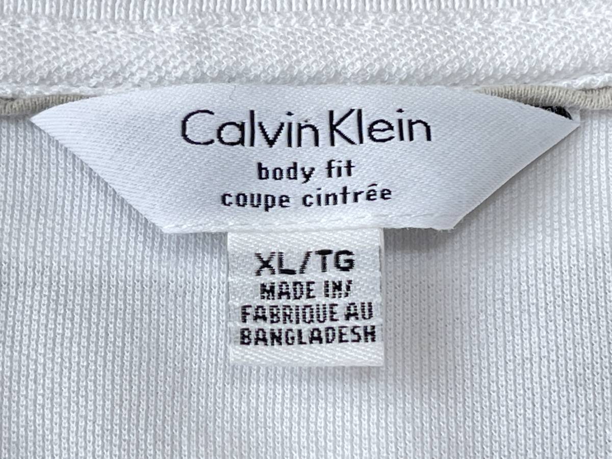 ☆送料無料☆ Calvin Klein カルバンクライン 古着 半袖 ロゴ ポロシャツ メンズ XL ホワイト トップス 中古 即決_画像8