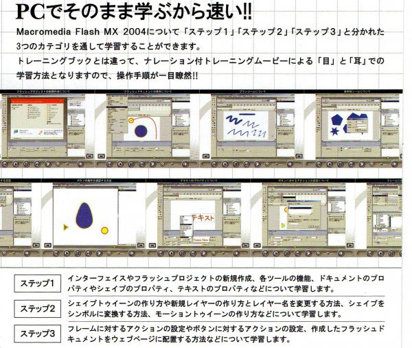 【同梱OK】 Macromedia Flash MX 2004 / 学習ソフト / Flashコンテンツ制作 / アニメーション製作_画像2