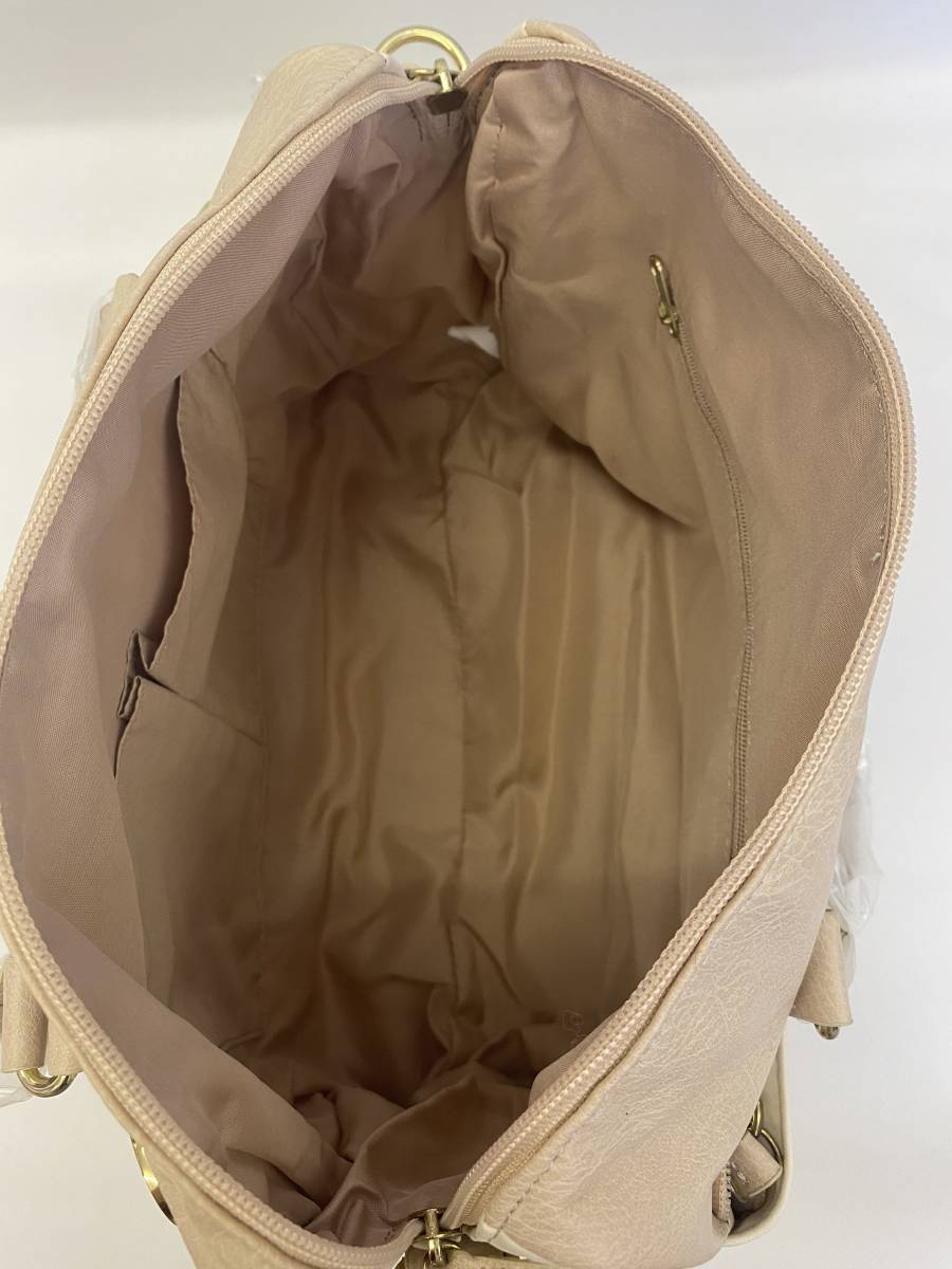  unused *rienda rienda 2WAY bag handbag shoulder bag charm attaching beige 