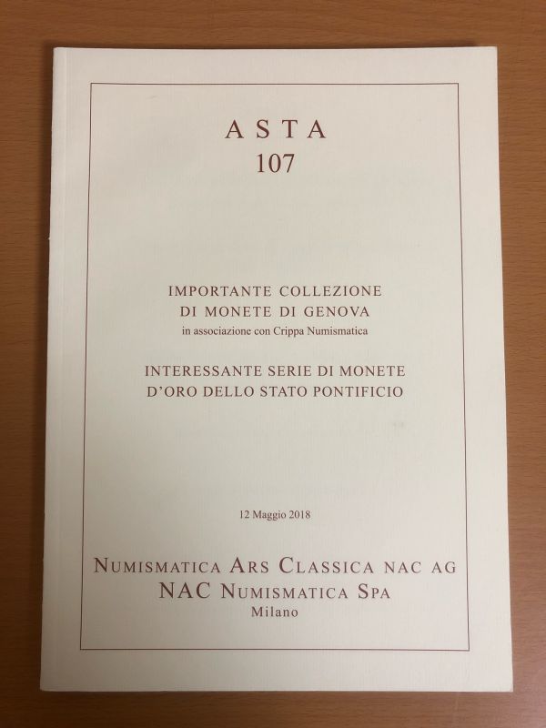 【送料160円】ASTA 107 Numismatica Ars Classica NAC AG NAC Numismatica SpA MILANO オークション/メダル/コイン イタリア語/Italiano_画像1