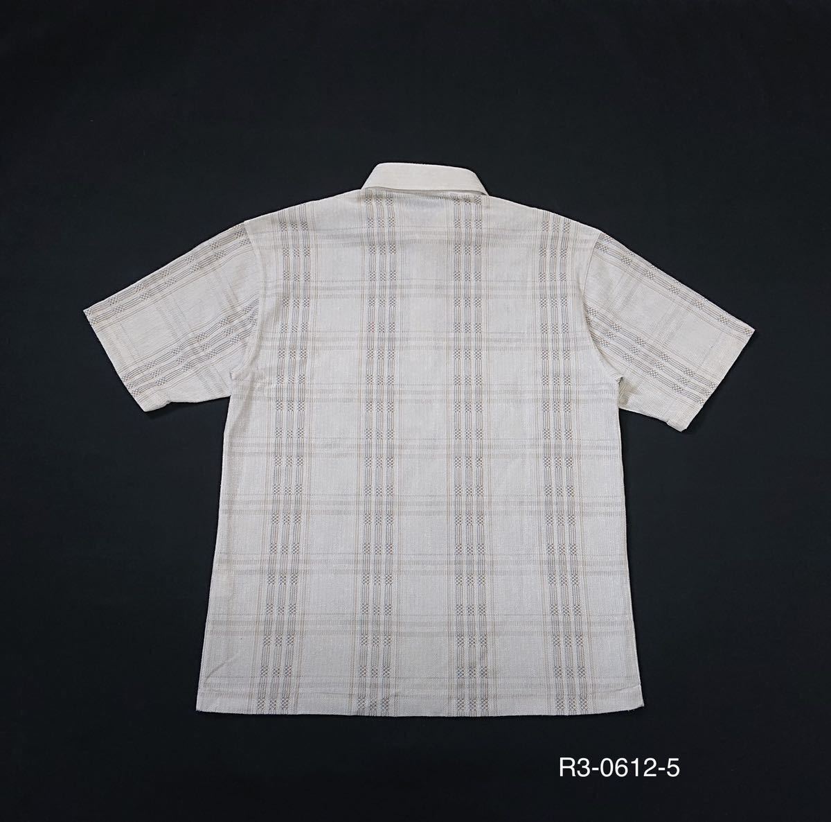 SWORDMAN // 半袖 ストライプ柄 ドライ メッシュ ニット ポロシャツ (ベージュ系) サイズ L_画像2