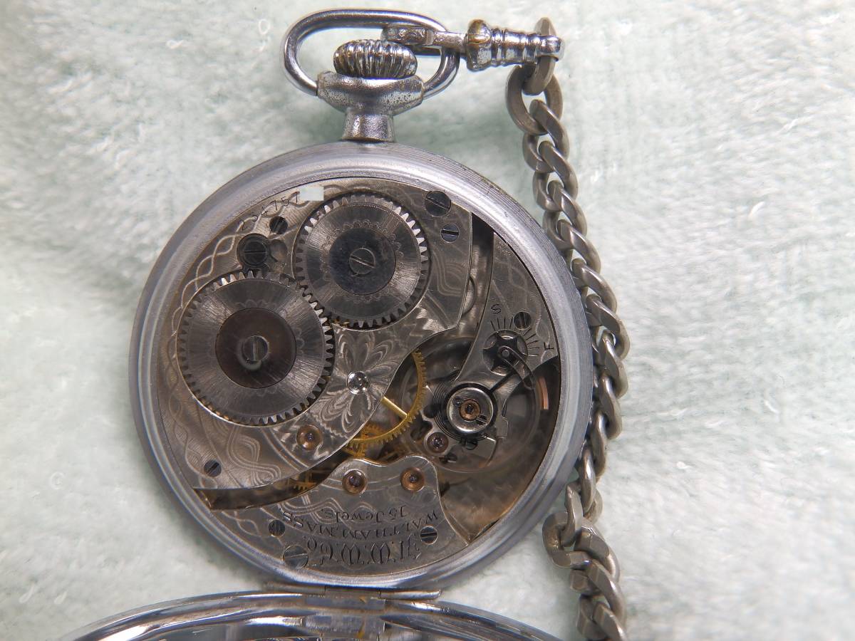 稼働中・手巻き懐中時計・アメリカ製・WALTHAM MASS 15 Jewels | www