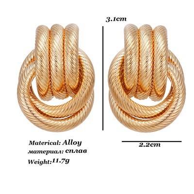  серьги Gold простой раунд мода Classic винт .. узел серьги-гвоздики женщина . какой серьги #C641-10