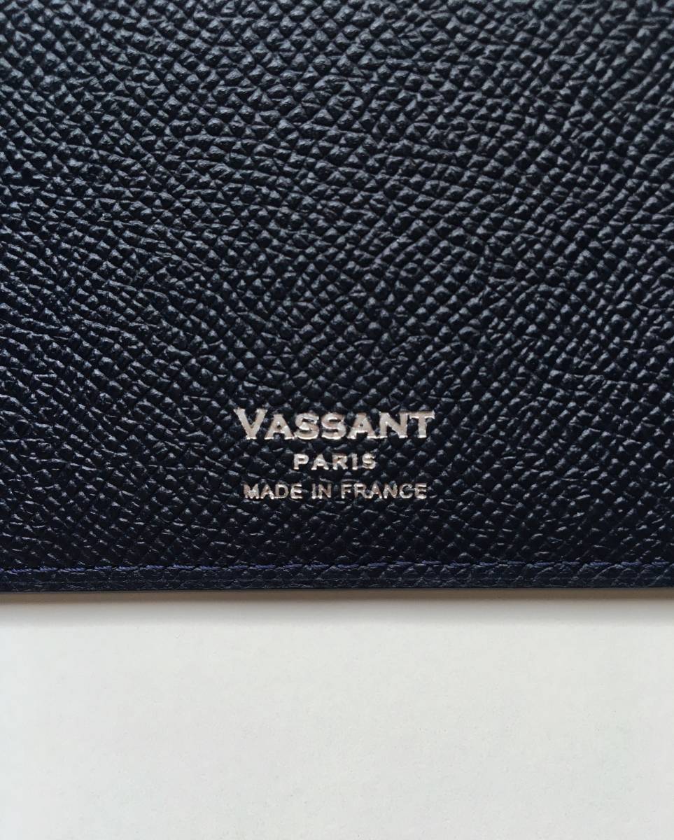 新品 ヴァッサン VASSANT 長財布 アリゲータ グレインカーフレザー ネイビー 紺 フランス製 定価8万_画像7