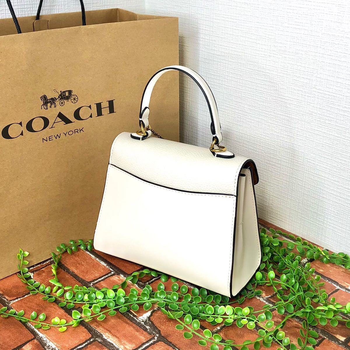 ≪新品≫COACH ハンドバッグ ショルダーバッグ バックル ホワイト