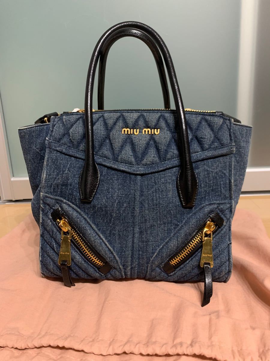 miumiu ミュウミュウ デニムバイカーバッグ ハンドバッグ 小嶋陽菜