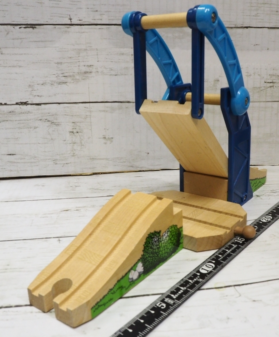 bo- flannel ndo[ tip-up . solid intersection rail ] Thomas wooden rail for structure toy intellectual training toy block loading tree #Bornelund[ used ] including carriage 