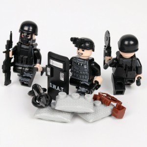 LEGO レゴ ブロック 互換 SWAT 特殊部隊 アンチテロ部隊 カスタム ミニフィグ 6体セット 大量武器・装備・兵器付き D219_画像2