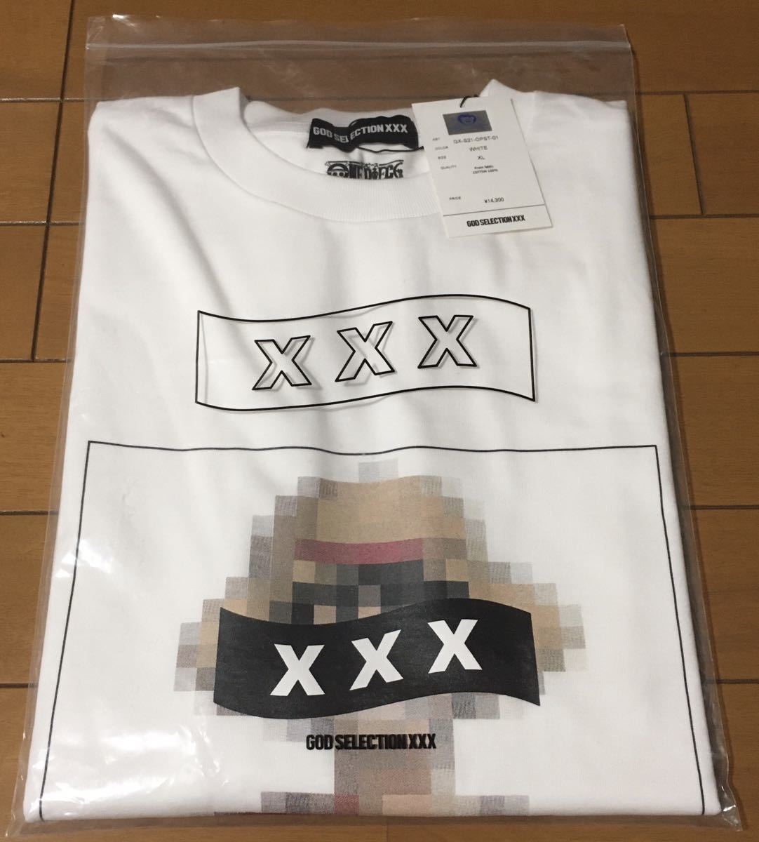 新品』GOD SELECTION XXX × ONE PIECE☆ルフィ☆XLサイズ☆ホワイト 白