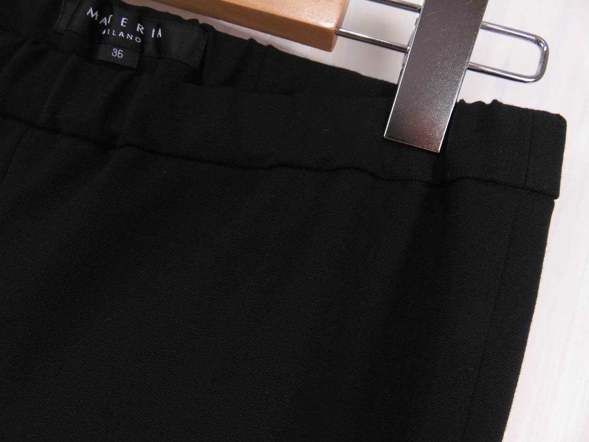 マテリア　スキニーパンツ　ブラック　ストレッチ素材　裾ギャザー　S_画像4